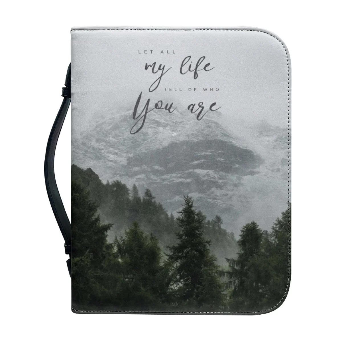 FORUDESIGNS Hand Zipper Bible Bag Leather Landscape Printing Bible Study Totes New Fashion Church Prayer Bible Case Feminina