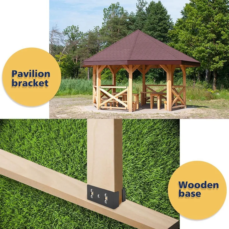 Сверхмощный кронштейн для забора из углеродистой стали с винтами для виниловой панели для забора, комплект кронштейнов для соединительной рейки, 4 шт., прочный черный