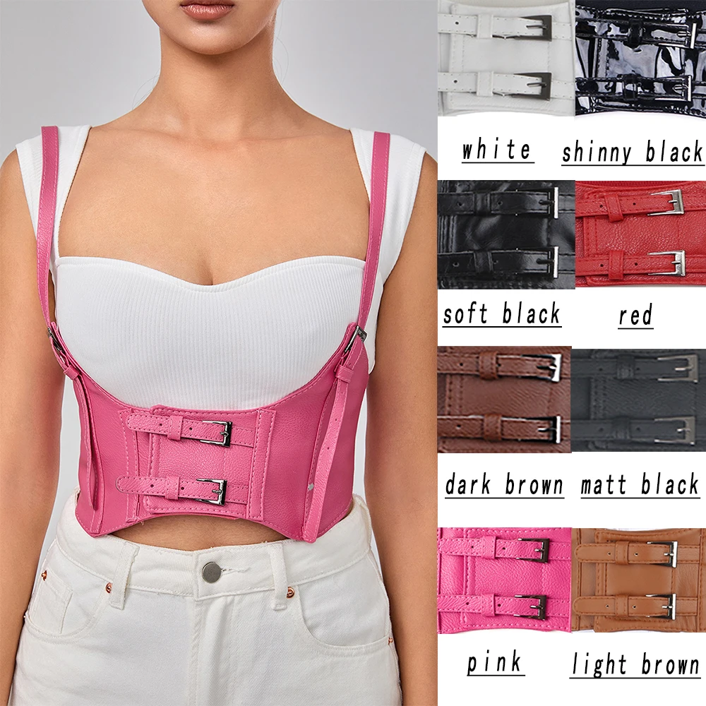 Korset Underbust pinggang wanita beragam warna tali Harness Gotik korset karet sabuk elastis Cummerbund untuk wanita