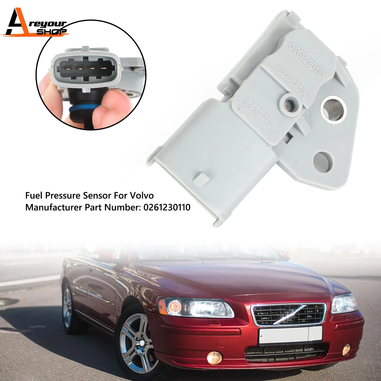 

Датчик давления топлива Areyourshop для Volvo C30 S60 S80 V70 XC70 XC90 1998-2012 0261230110 автозапчасти