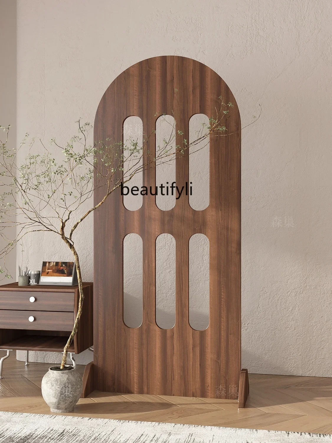 French Retro Subareas Screens Living Room Entrance Baffle Plate Mobile Decorative Bathroom Modern Minimalist  H
