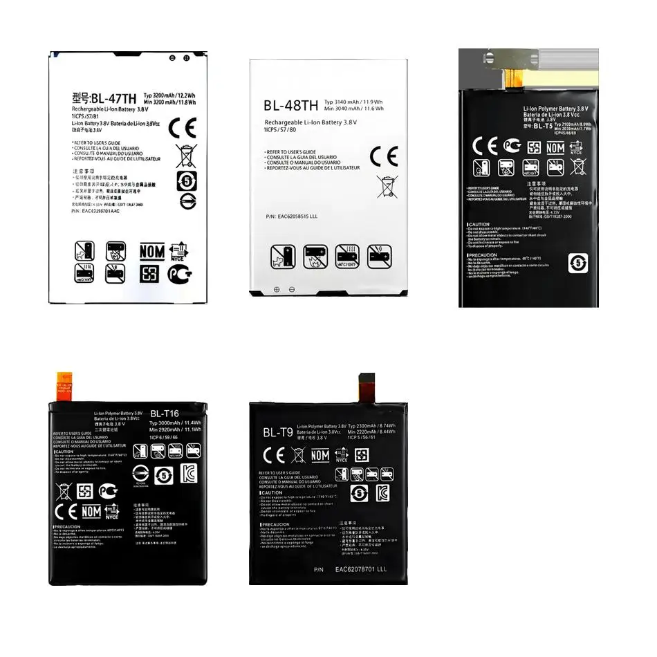 

Аккумулятор для LG 5NEXUS Google G D820 D821 E980 Eclipse Flex 2 Optimus Nexus 4 Lte Pro 4G 2100-3500 мАч BL-T8 BL-47TH BL-T5