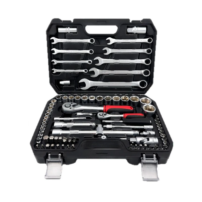 

2025 82 Pcs Car Repair Hand Tool Kits Professional Combination Tool Box Socket and Ratchet Wrench Tool Case