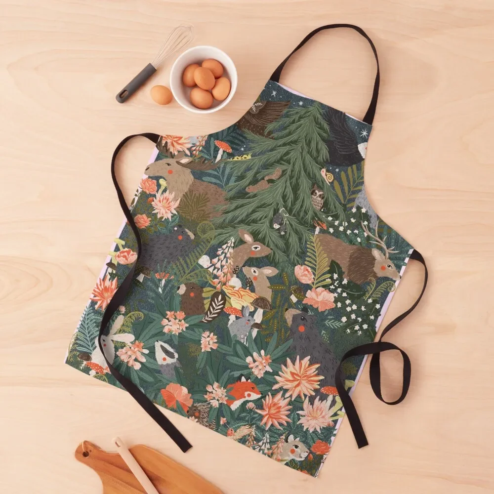 Flora & Fauna of Washington Apron with pockets christmas kitchen cloths japanese woman Apron