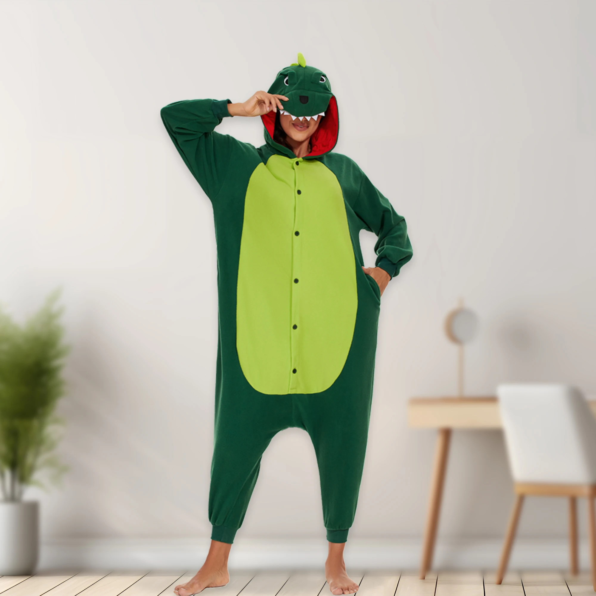 

CANASOUR Dinosaurs Costumes One-Piece Pajamas Adults Women Onesie pyjamas Halloween Christmas Cosplay Sleepwears