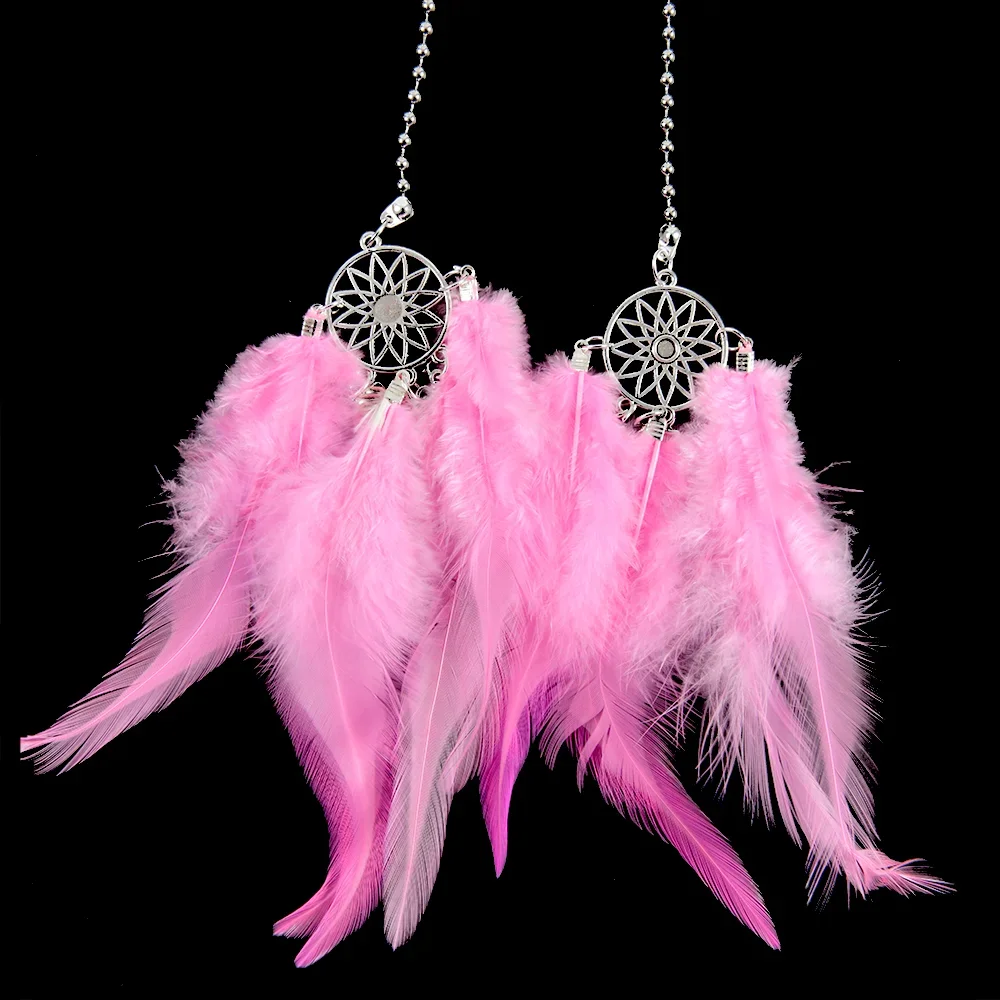 1PC Dream Catcher Car Pendant Feather Wind Chime Creative Cute Car Interior Decoration Rearview Mirror Pendant