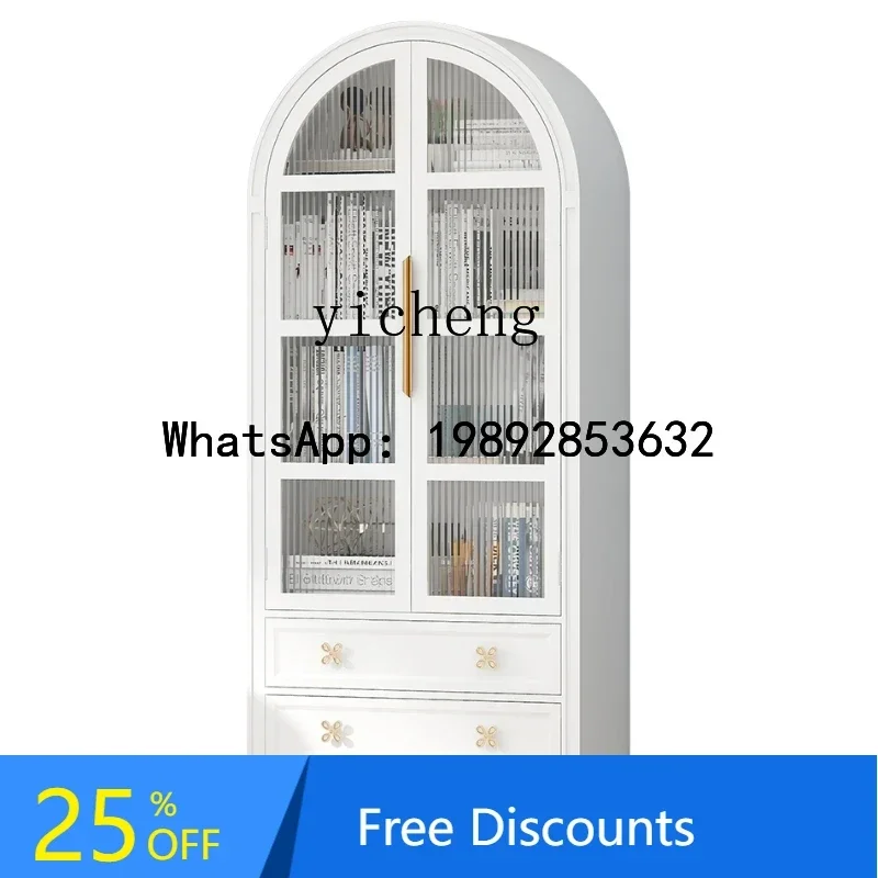 

Минималистичный белый книжный шкаф-комбинация G1 для хранения, декоративный шкаф для гостиной с двумя дверцами