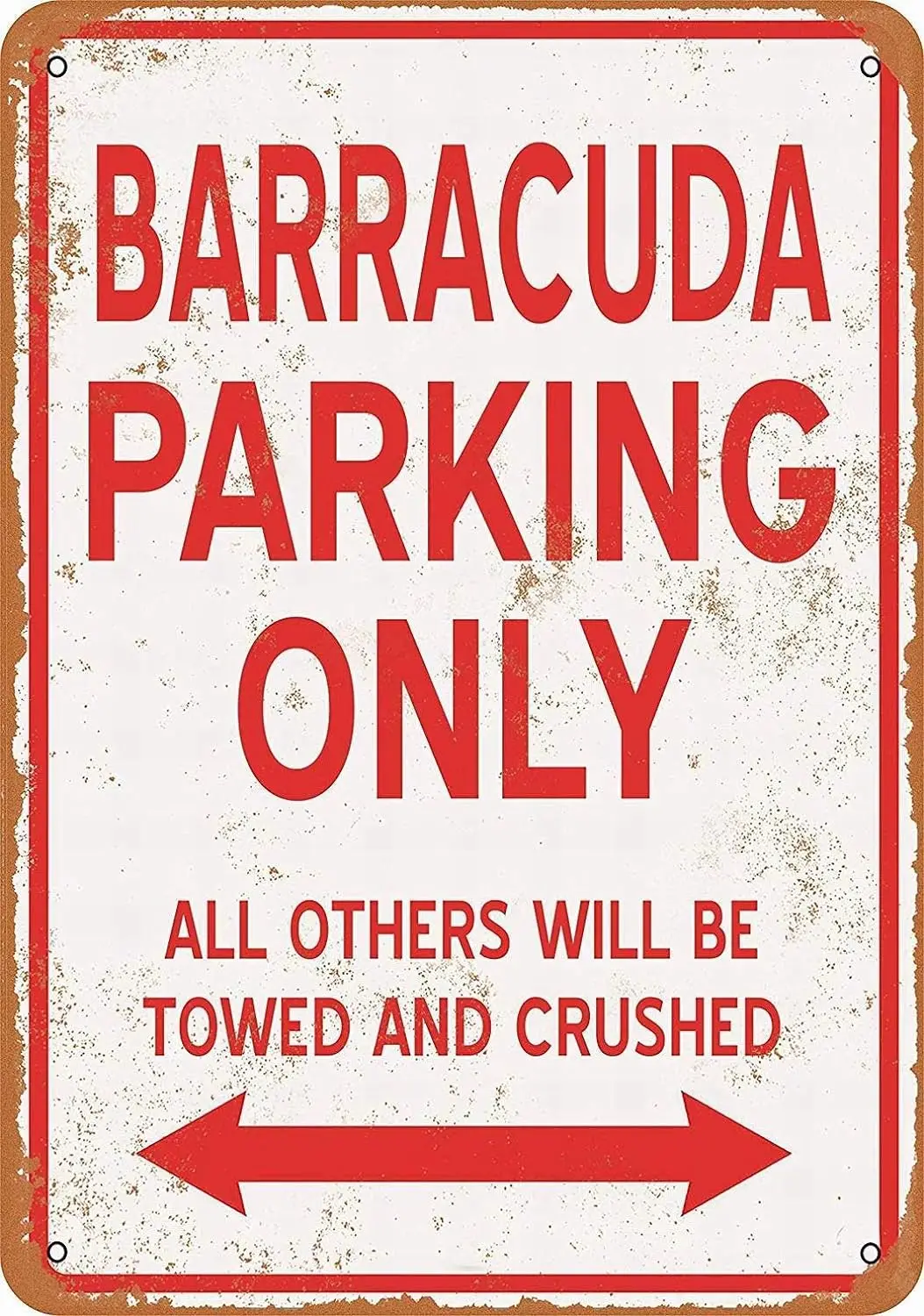 Retro Metal tin Sign Funny Barracuda Parking ONLY -Ative Sign for Home Cave Garage bar Wall Decoration Vintage Metal