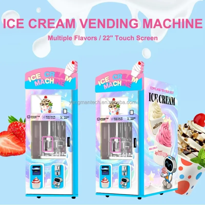 Fully Automatic Ice Cream  Vending Machine for Business Self-Service Commercial Ice Cream Machine