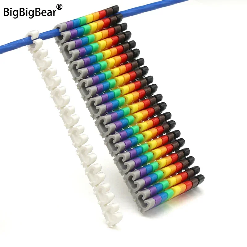 100/150pcs Cable Markers Colourful M-Type Marker Number Tag Label For 2-8mm Wire Network Cable Wire Marker Tag Label for Cat5