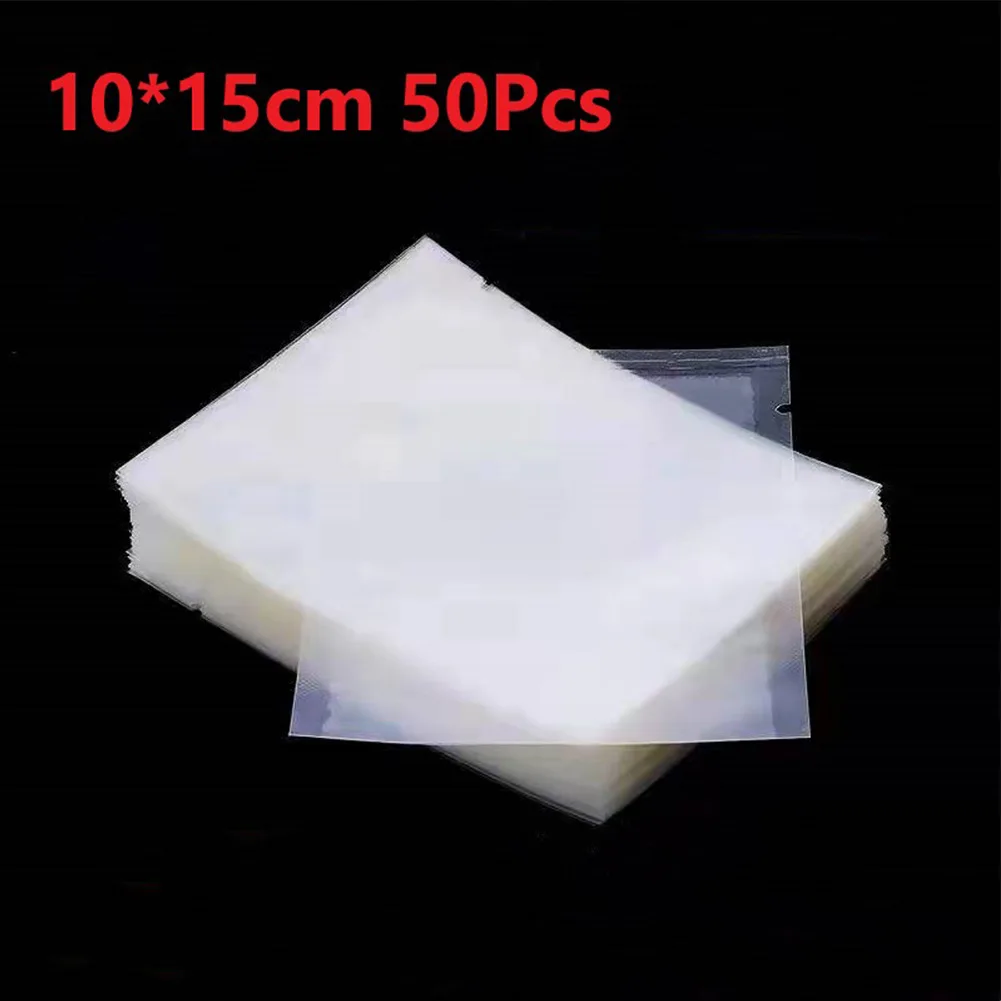 Sealer Vacuum Bags High Transparency PET+PE 50 Pcs 9*13/10*15/10*20/17*25cm Anti Insects Anti Smell Easy Mouth