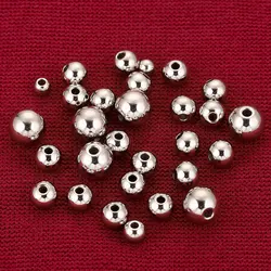20-100pcs Stainless Steel Necklace Bracelet Round Bea Beads Loose Spacer Beads Materials DIY Jewelry Accessories Positioning