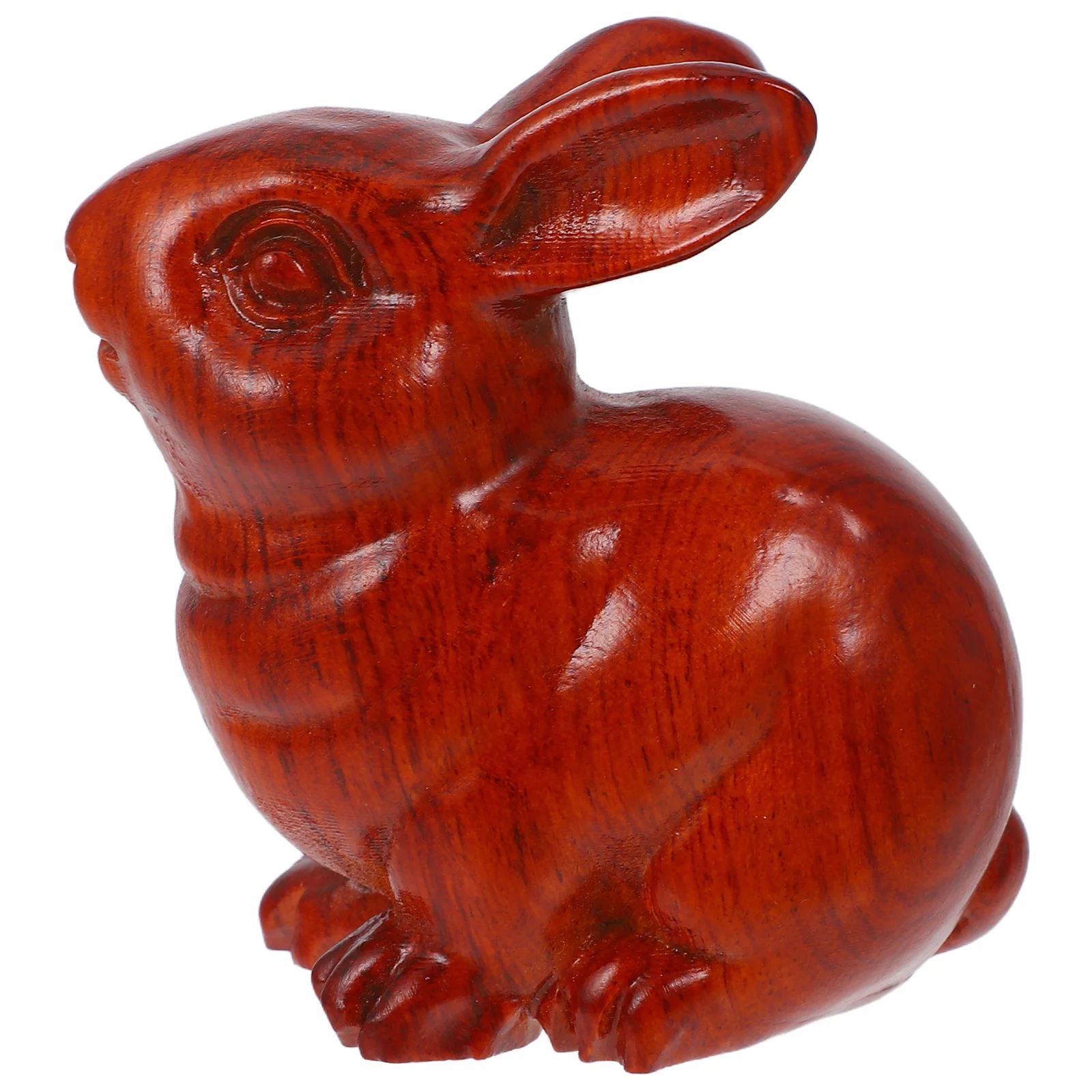 

Wooden Carved Rabbit Decoration for Home Office Desk Easter Bunny Sculpture Small Space-Efficient Craft Ornament for Living Room