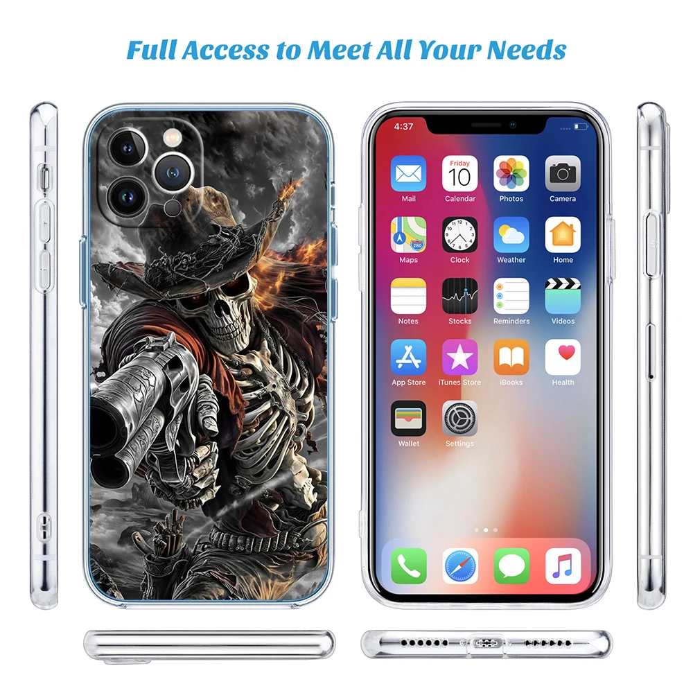 VY83 Skeleton Skull Phone Case for Motorola Moto G10 G20 G30 G31 G32 G34 G35 G41 G42 G50 G51 G52 G55 G60 G60S G62 G71 G72 G75 view 6