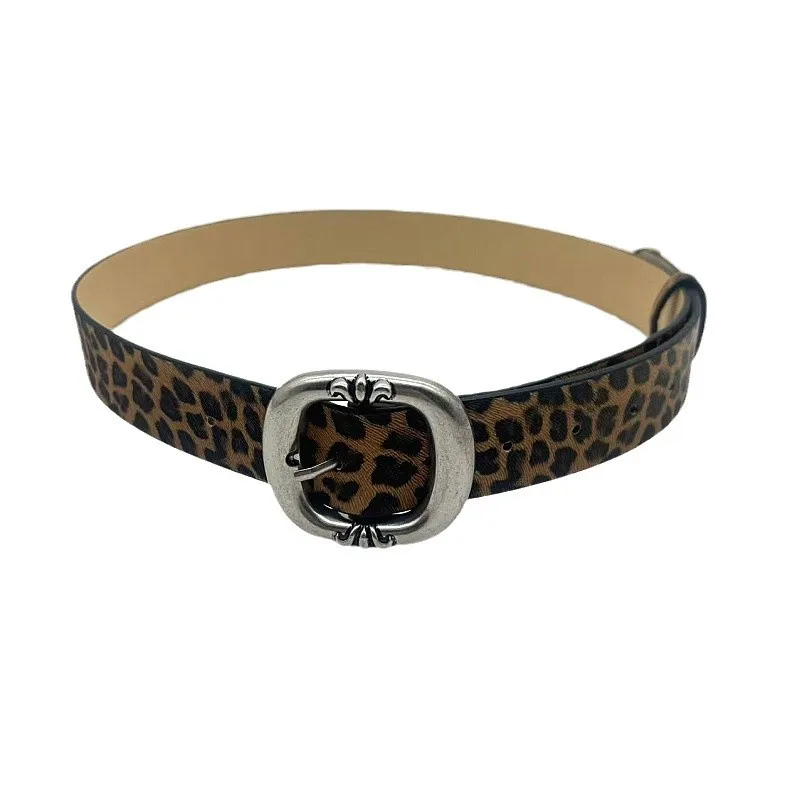 Cinturón con estampado de leopardo para mujer, accesorio versátil, Sensation decorativo de alta gama para faldas y pantalones vaqueros, a la moda, novedad de 2025