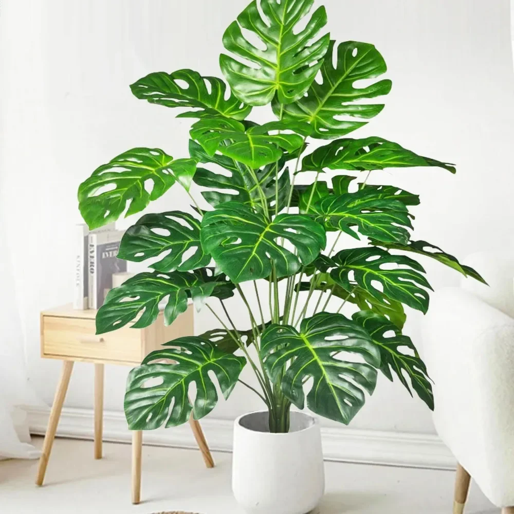 1PC Artificial Plants Large Tropical Palm Tree Fake Banana Plants Leaves Real Touch Plastic Monstera for Home Garden Party Decor