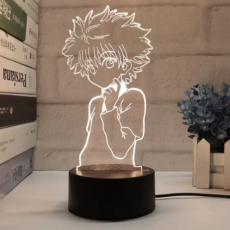 Hunter X Hunter LED Nightlight, Anime Figure Night Light, Hisoka, Kurapika, Killua Zoldyck ornamento, aniversário, presentes de Natal, novo