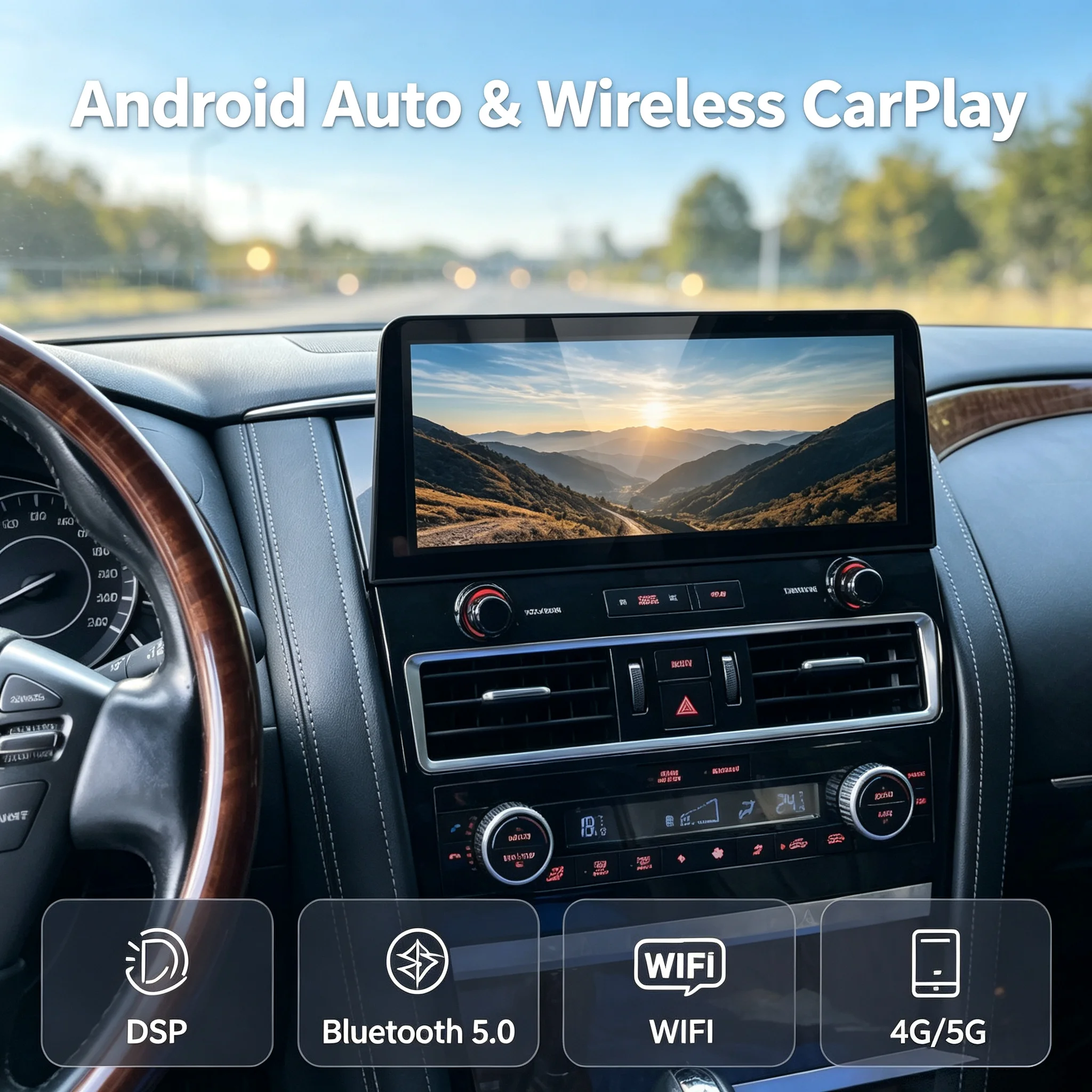 J Android 14 For Nissan Patrol Armada Y62 QX80 QX56 2010- 2023 Car Radio GPS Video Player Screen CarPlay Auto wifi 4G Multimedia