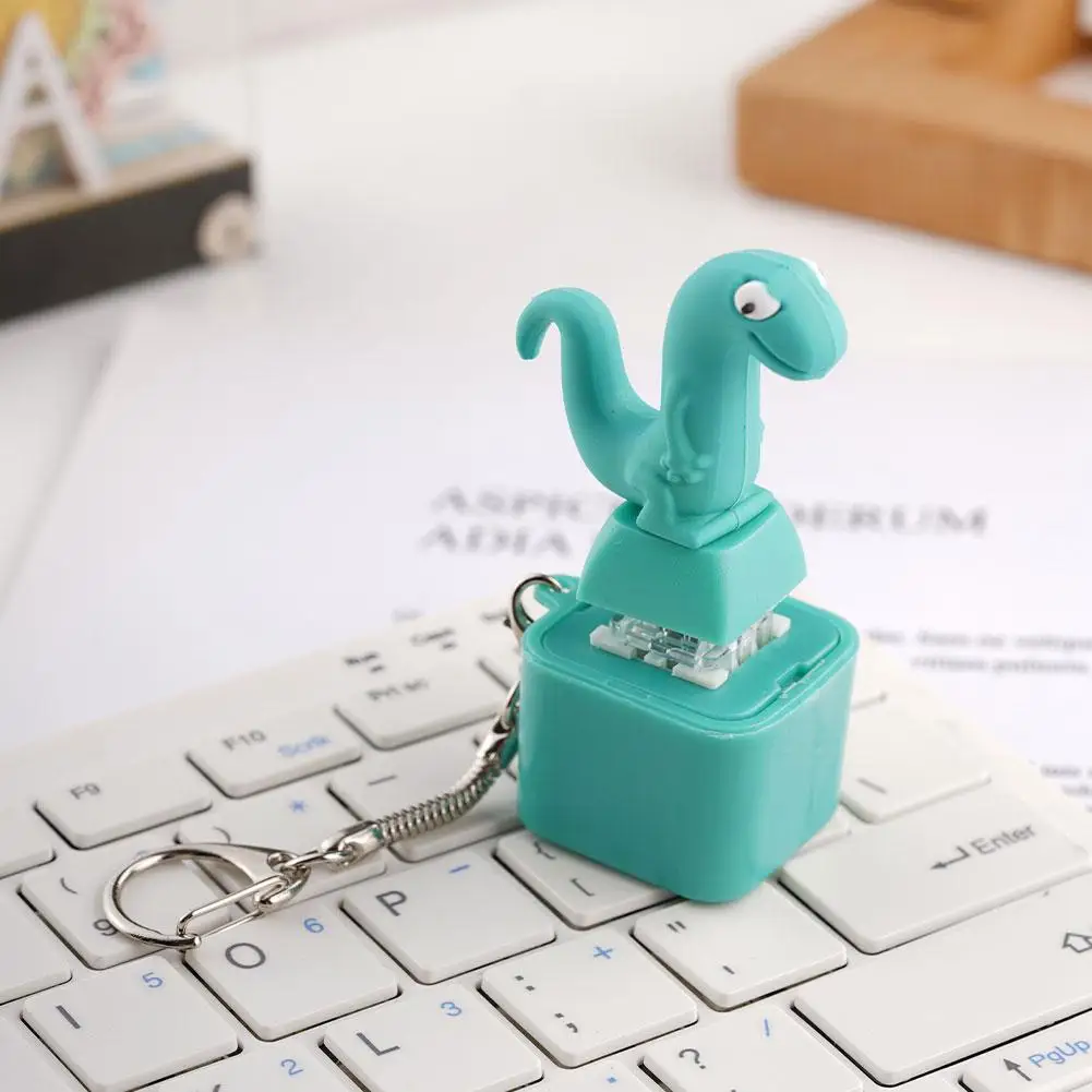 Lizard Button Keychain With Sound And Colorful Lights, Portable Stress Reliever for Anxiety & Sensory Fun Keyboard Clicker