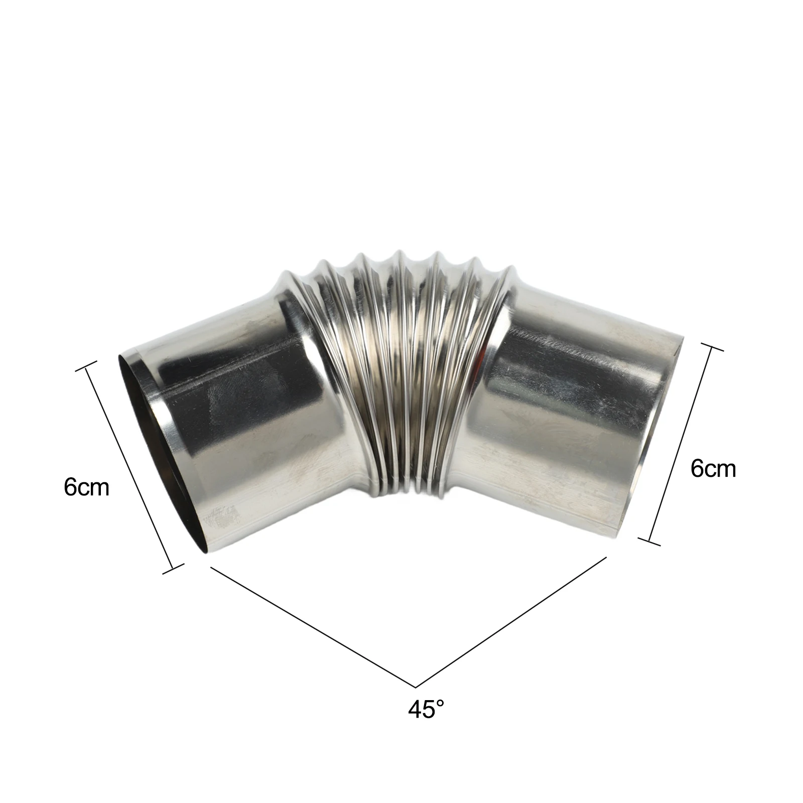 45 Degree Stainless Steel Elbow Pipe Insert for Chimney Systems with Rust Resistant Construction for Camping and Outdoor Stoves