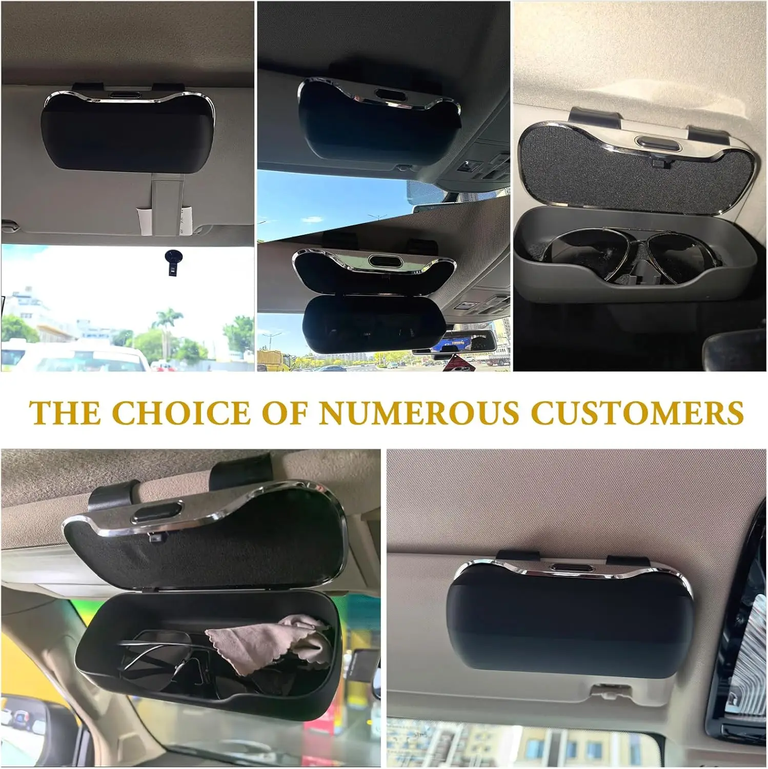 Sunglasses Holder for Car Visor Auto Eyeglasses Sun Visor Organizer Case Universal Vehicle Visor Accessories Glasses Protective
