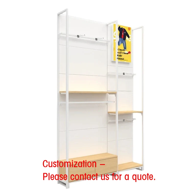 custom.Durable Cardboard Painted Display Rack White Cardboard Display Stand Garment Shop