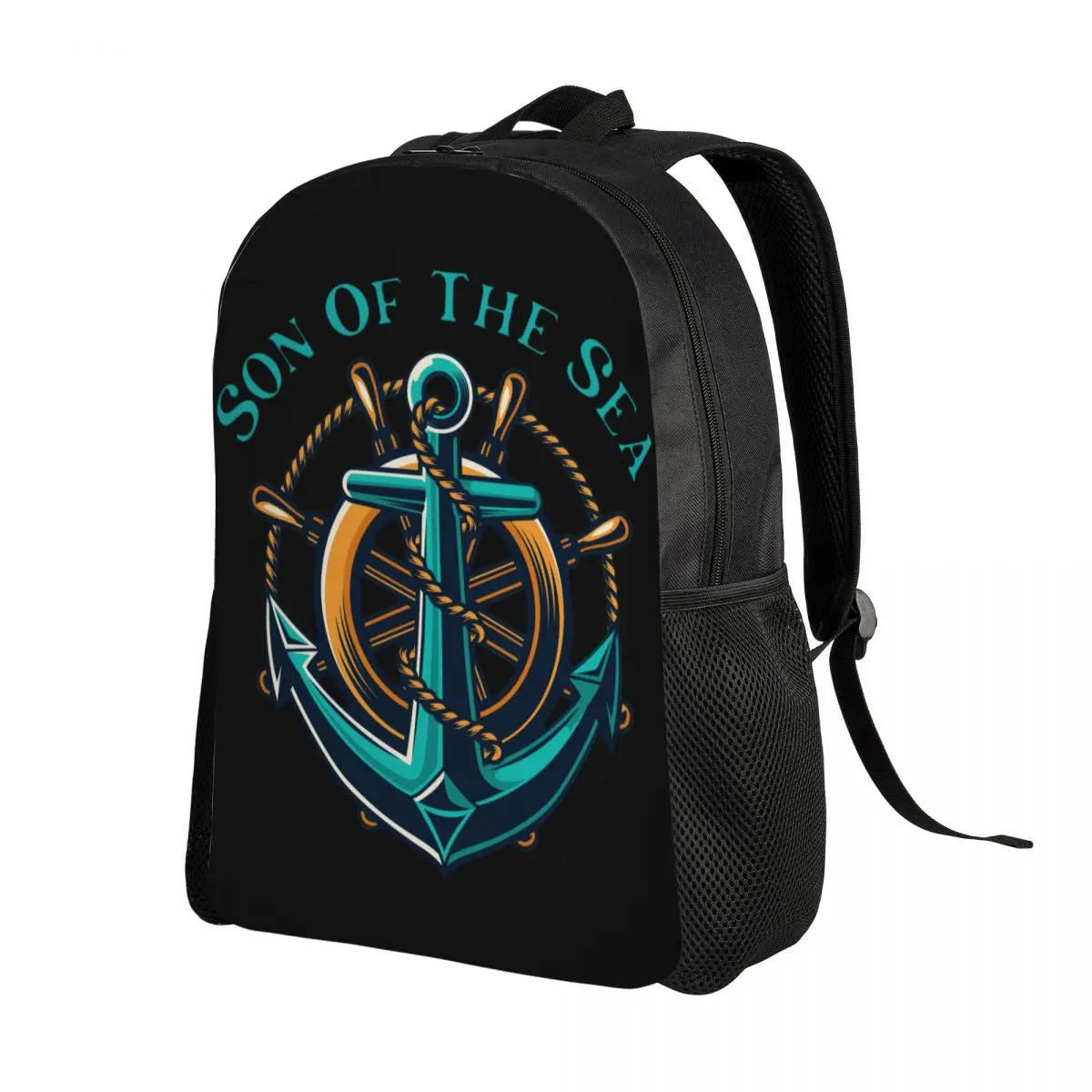 Customized Son Of The Sea Backpacks for Men Women Waterproof School College Nautical Sailor Anchor Bag Printing Bookbag