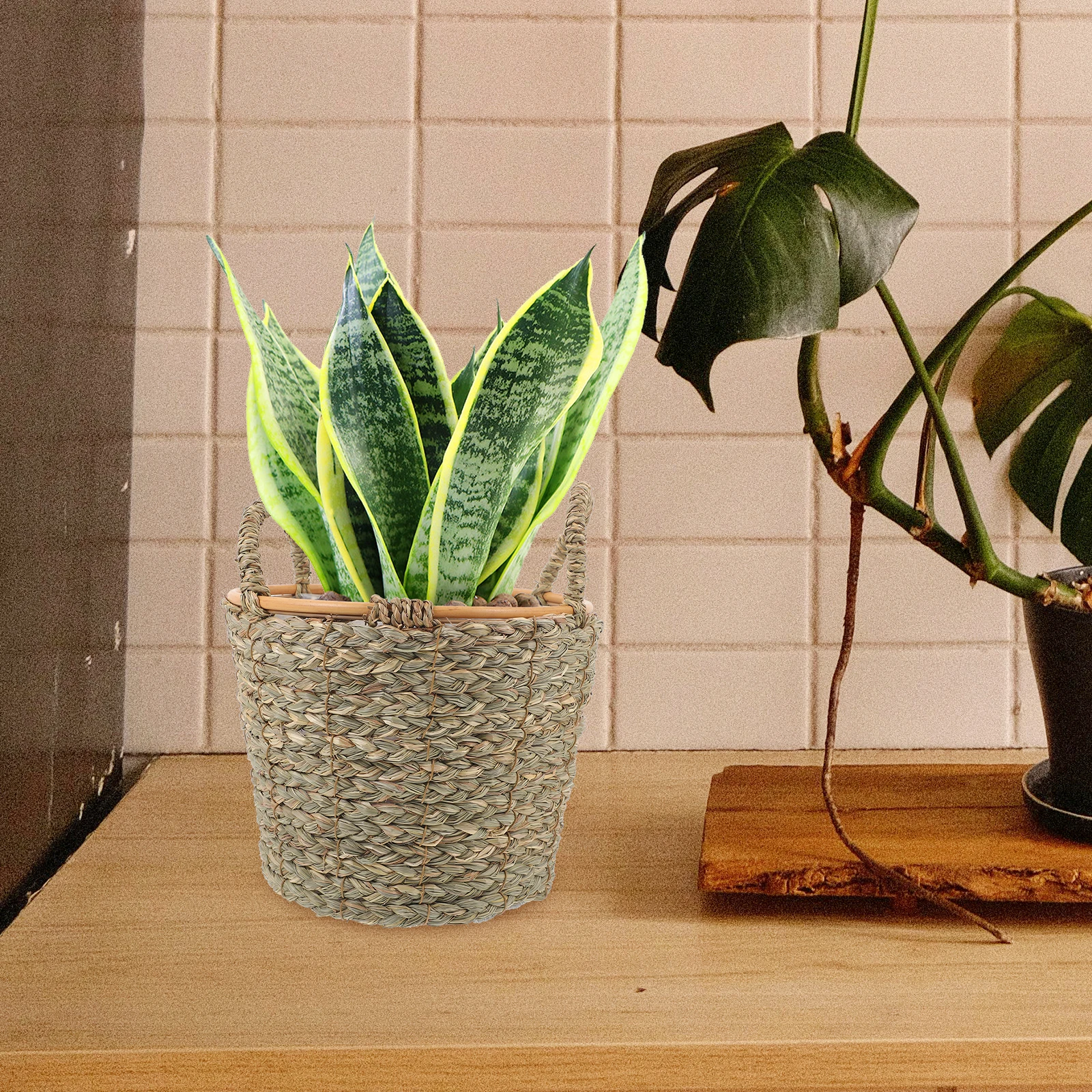 

Woven Storage Small Straw Plant Pots Indoor Pastoral Style Decorative Flower Woven Plant Basket Basket Planter