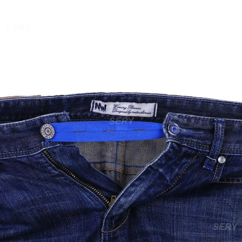 1~4PCS Jeans Trousers Waist Expander Easy To Wear Elastic Band Adjustable Waist Button Belt Jeans Waistband Extension Durable 2g