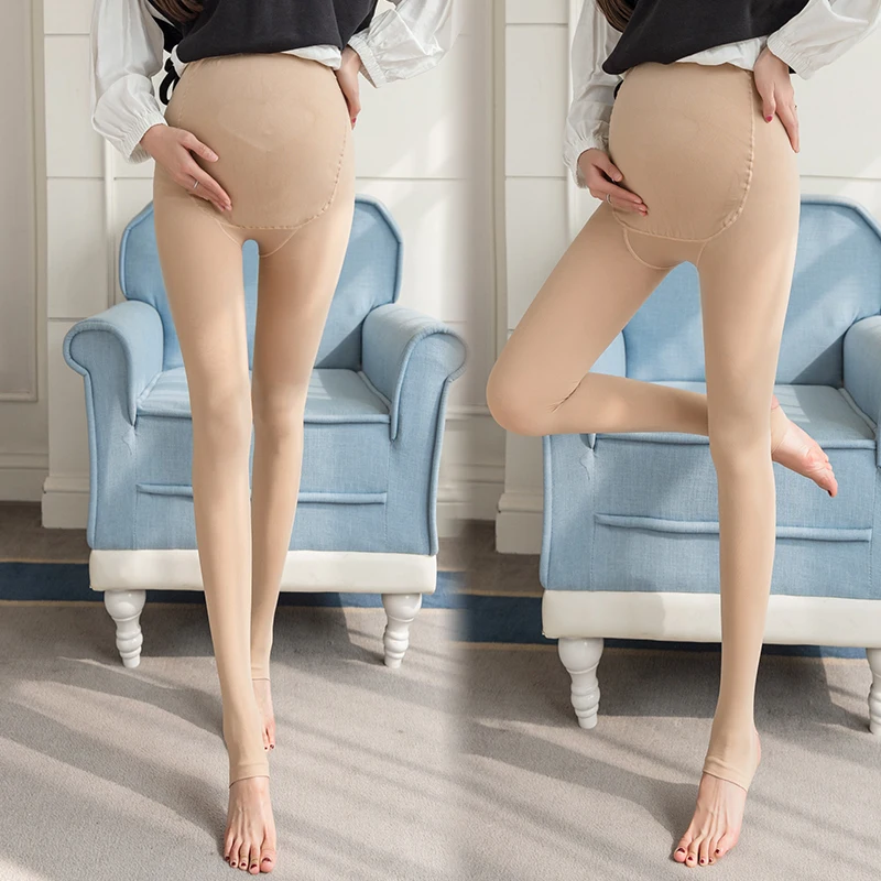 708# Autumn Seamless Slim Nylon Maternity Tights Adjustable High Waist Belly Pantyhose for Pregnant Women Pregnancy Bottoming