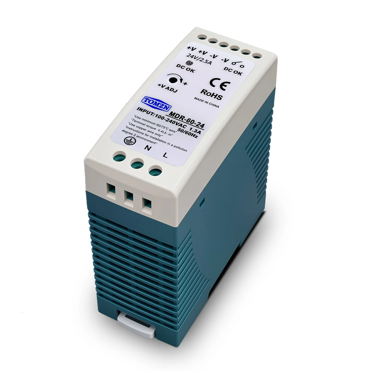 TOMZN DIN RAIL 60W AC-DC SMPS Single Output Switching Power Supply Input 110V 220V Output 5V 12V 15V 24V 36V 48V Adjustable