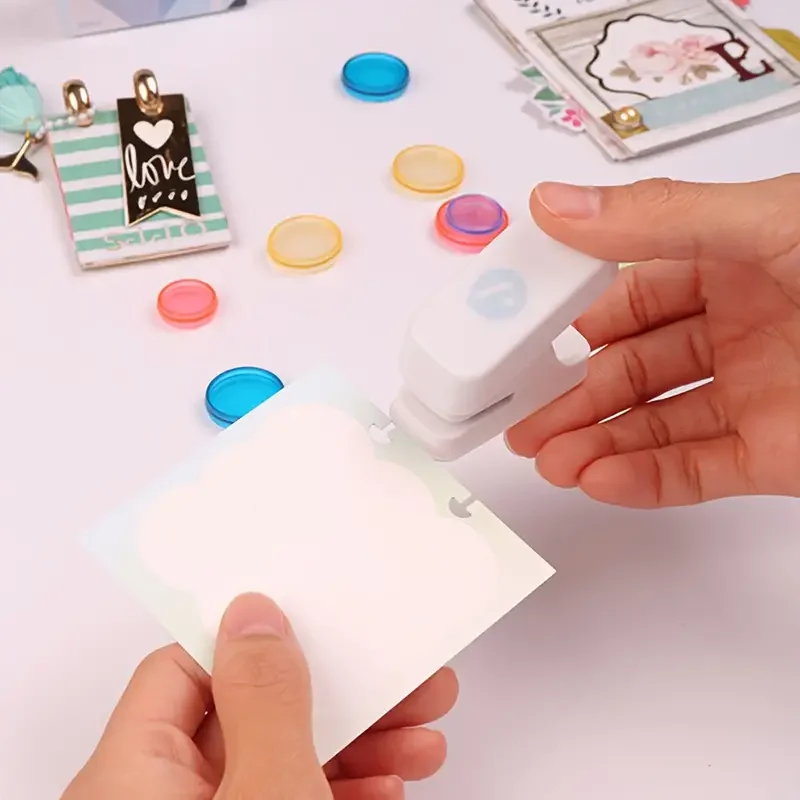 Portable mini mushroom hole puncher, capable of punching multiple pages, T-shaped binding hole puncher, suitable as school gifts