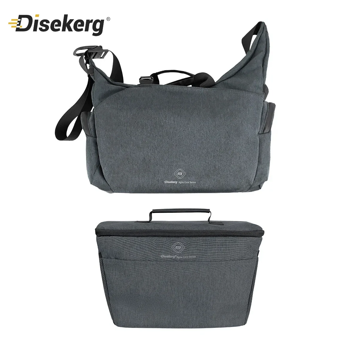 Disekerg 10L Camera Sling Crossbody Camera Bag Removable Dividers with Bottom Tripod Strap for DSLR Mirrorless Photographers