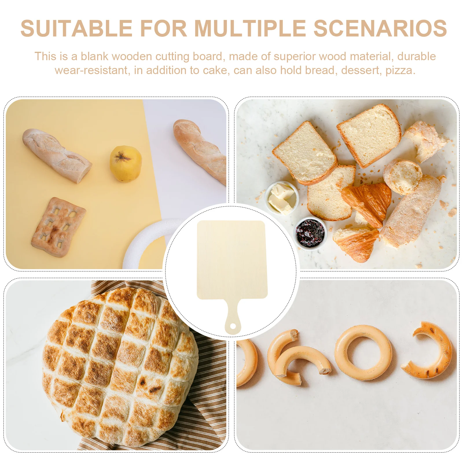 6 stuks mini houten snijplanken onvoltooide blanco doe-het-zelf kinderschilderplanken slijtvast veilig dienblad keuken