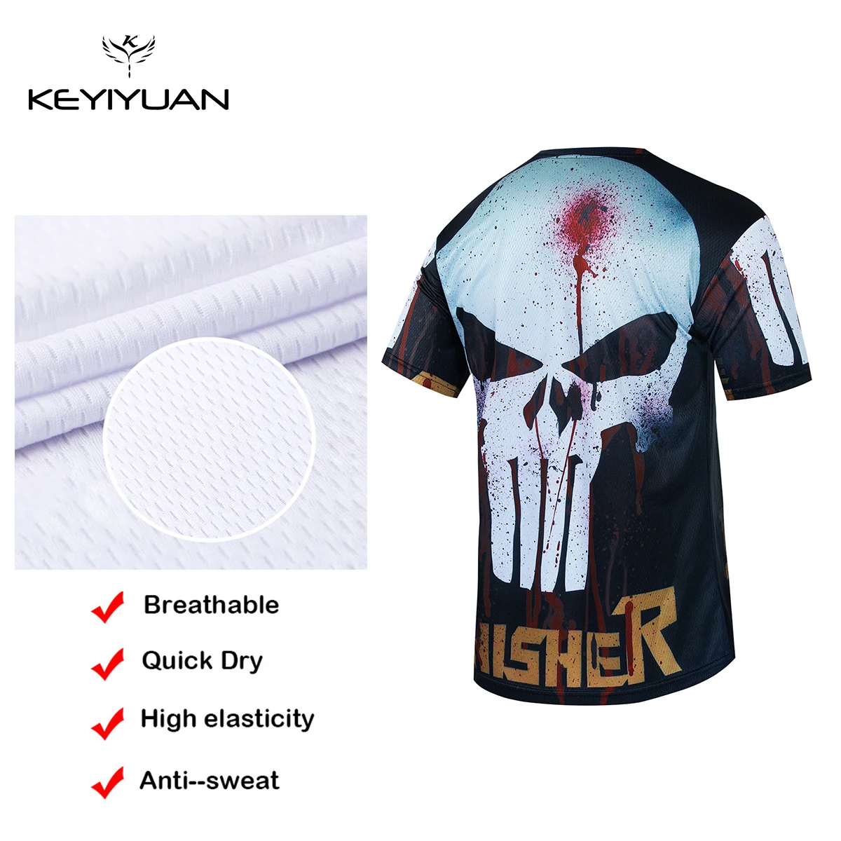 KEYIYUAN New Fashion Short Sleeve Jersey Motocross Shirt Men Downhill T-shirt Bike Clothing Tops Maillot Mtb Bekleidung Herren