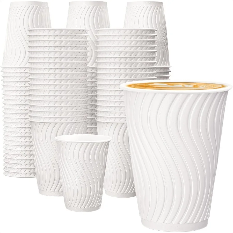 

Кофейные чашки на 12 унций, 120 упаковок, кофейные чашки, бумажные стаканчики на 12 унций, изолированные бумажные кофейные чашки, необычная горячая чашка для горячих и холодных напитков, свадьба