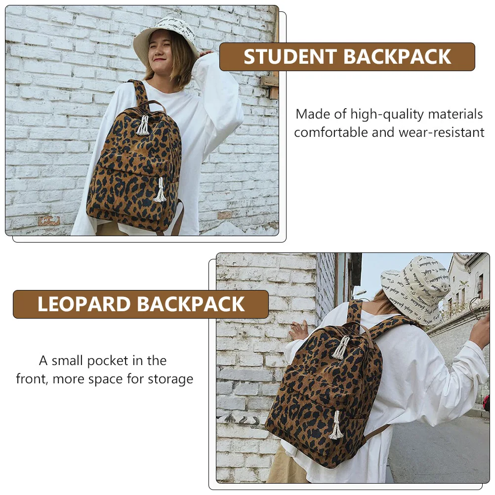 1Pcs Leopard Rucksack Student Große Kapazität Mode Design Schule Reise Outdoor Tasche Komfortable Leopard Rucksack