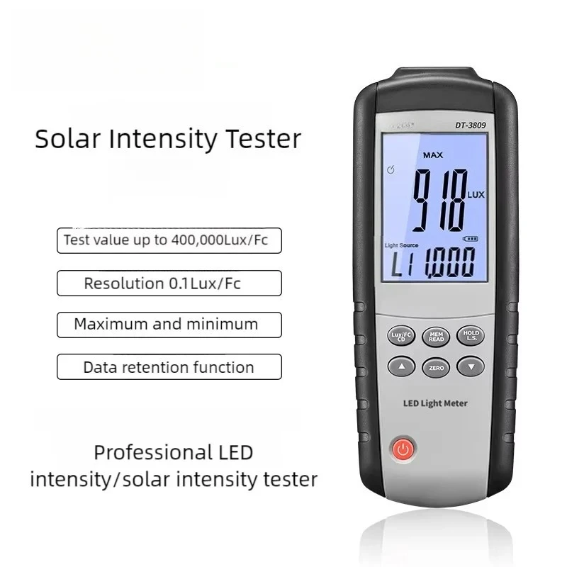 LED Light Meter 400000 Lux FC Tester JIS CNS Certified For LED Fluorescent Light Intensity Measurement