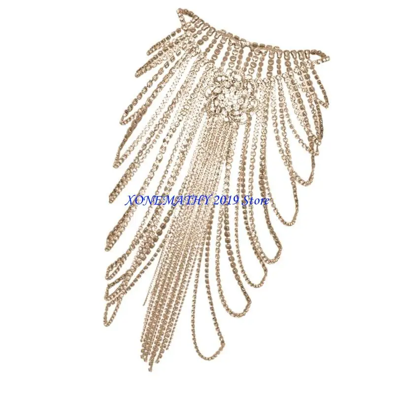 

F42F Эстетическая цепочка со стразами для женщин, поясная цепочка, поясная цепочка, элегантная поясная цепочка для бальных