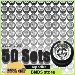 1/64 Model Car Wheels 50 Sets For Hotwheels with Rubber Tires Basic ABS Modified Parts Racing Vehicle Toys For Tomica MiniGT