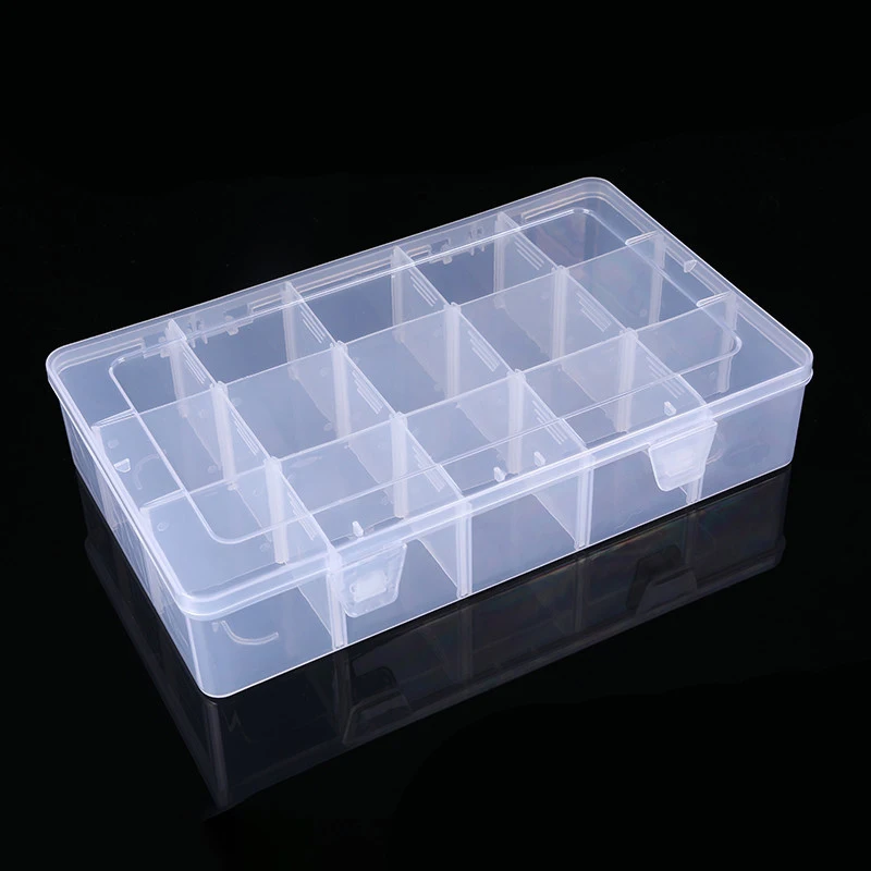 15 Grids Oversize Storage Box Container Plastic Box Adjustable Compartment Jewelry Earring Bead Screw Holder Case Display Case