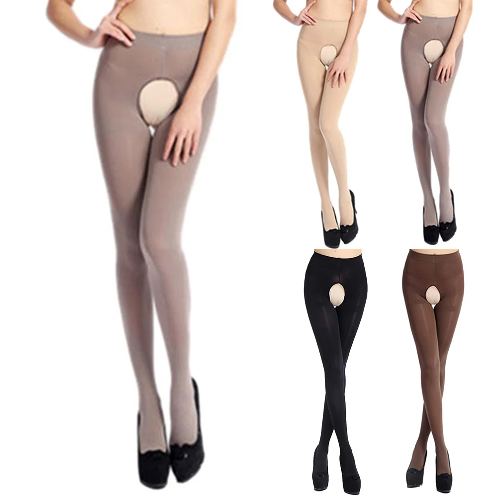 

Holiday Home Leggings Pantyhose Velvet Women 120D Female Leggings Without Velvet Open Crotch Sexy Skinny Sumodx