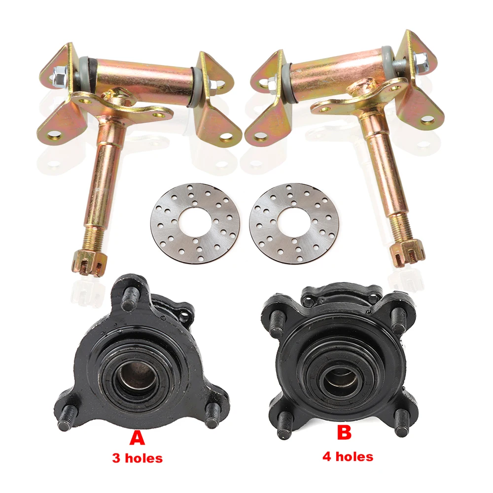 

17mm Steering Stand Knuckle Spindle Kit 110mm Disc Brakes for 49cc 50cc 70cc 90cc 110cc ATV GO KART BUGGY UTV QUAD Bicycle