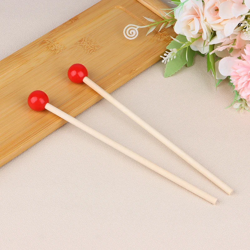 2pcs Wooden Kids Beaters Drumsticks Mallet Percussion Accessory For Xylophone Drum 200mm Drum Practice Tools For Beginners