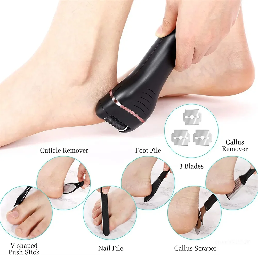 Electric Foot File Callus Remover Professional Foot Grinder Pedicure Machine Tools Rechargeable Heel Cracked Dead Skin Scrubber