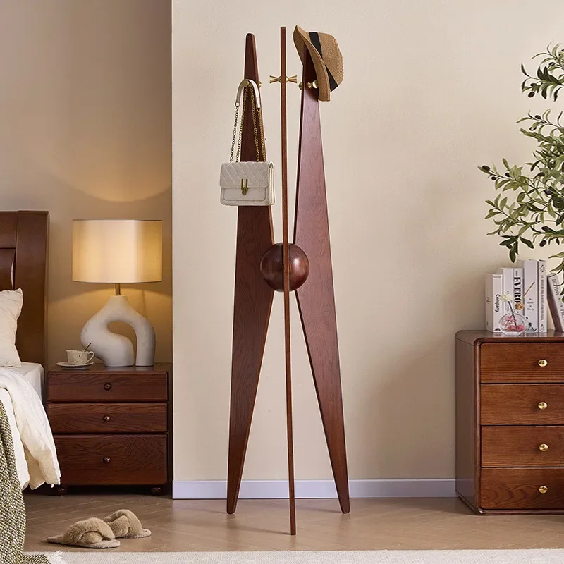 All solid wood hanger floor-to-ceiling home living room office Nordic coat rack