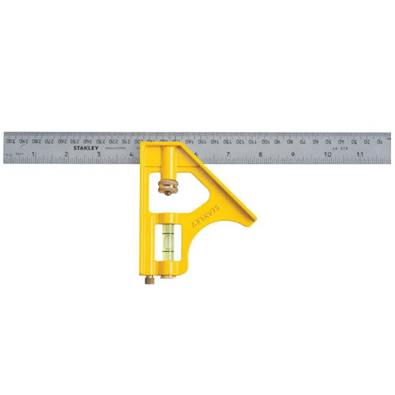 Imagem -03 - Stanley Stht4614323 Metric Movable Right Angle Ruler Régua do Ângulo de 300 mm com Nível Bubble Steel com Scribe Level Ruler