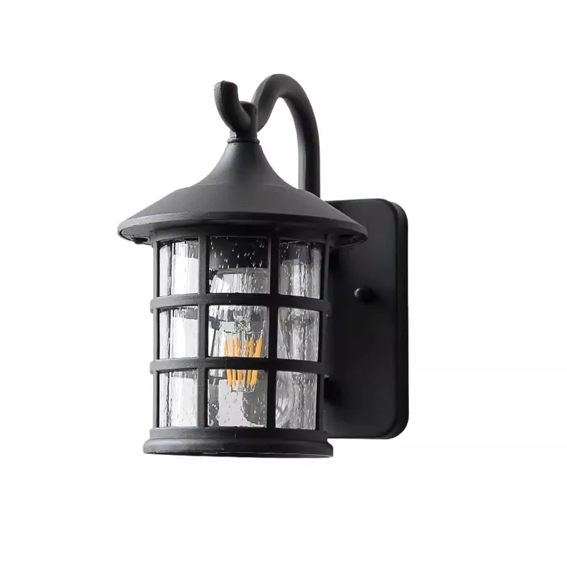 Vintage Zewnętrzne Wodoodporne Retro Lampy Ścienne Żelazne Szklane Kinkiety Wewnętrzne Lampy Ścienne na Werandę Bar Ogród Salon Korytarz — 2