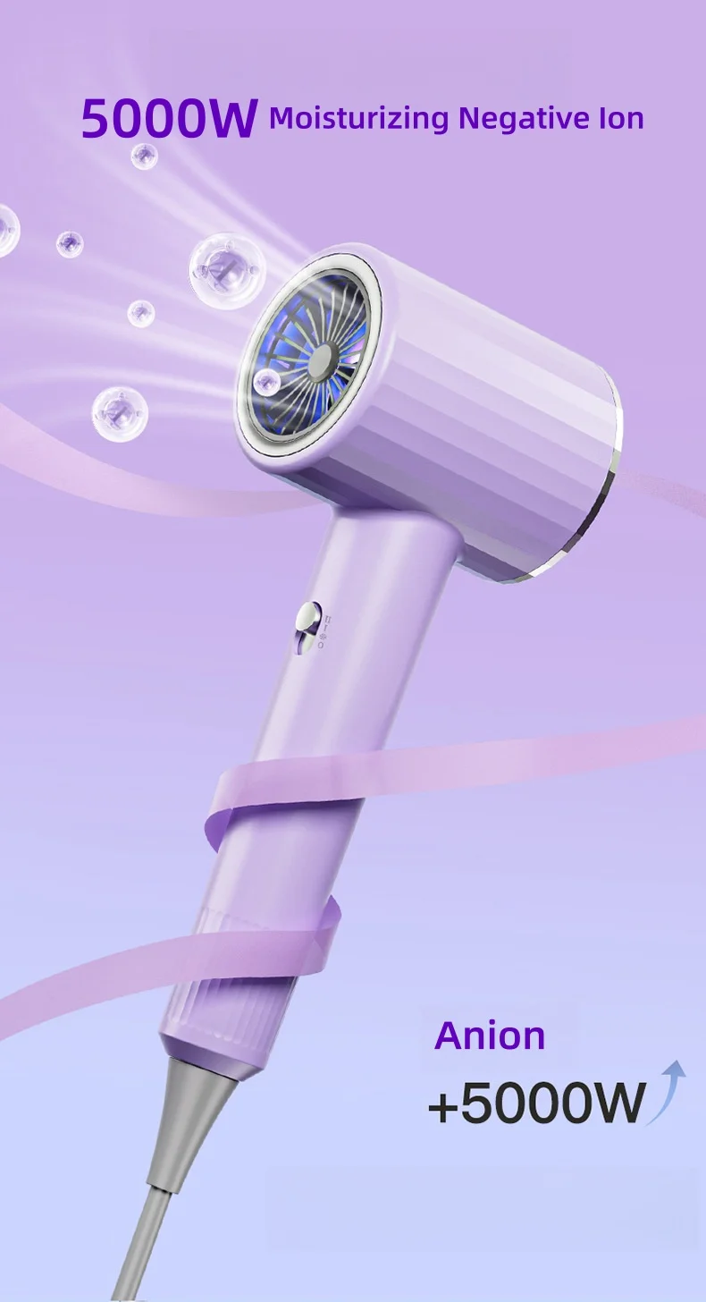 2400W Hochleistungs-Haartrockner, Blaulicht-Ionen-Technologie, Geräuscharmer Magnetischer Aufhänger, Haartrockner für Haushalt und Friseursalon mit Schnelltrocknungsfunktion – Detail 14
