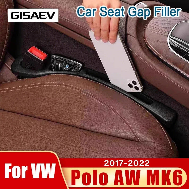 For Volkswagen VW Polo AW AW1 MK6 2017 2018 2019 2020 2021 2022 Car Seat Leak Proof Strips Gap Side Seam Storage Accessories